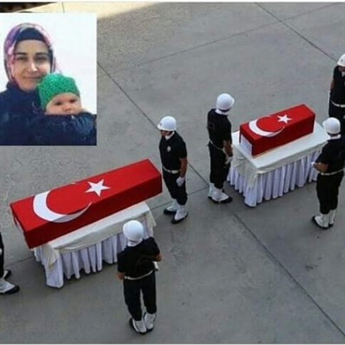 Şehit anne ve bebeği için tören düzenlendi