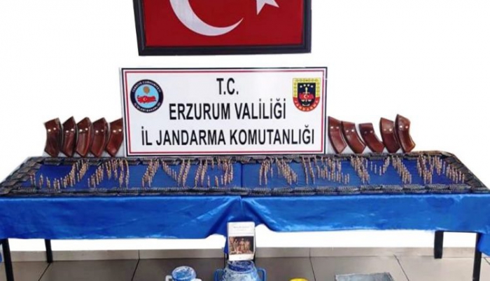 Erzurum’da sığınak içerisinde mühimmat ele geçirildi