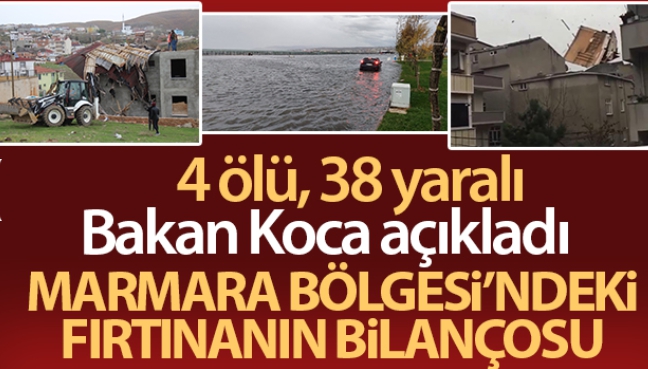 Bakan Koca, Marmara Bölgesi'ndeki fırtınanın bilançosunu açıkladı