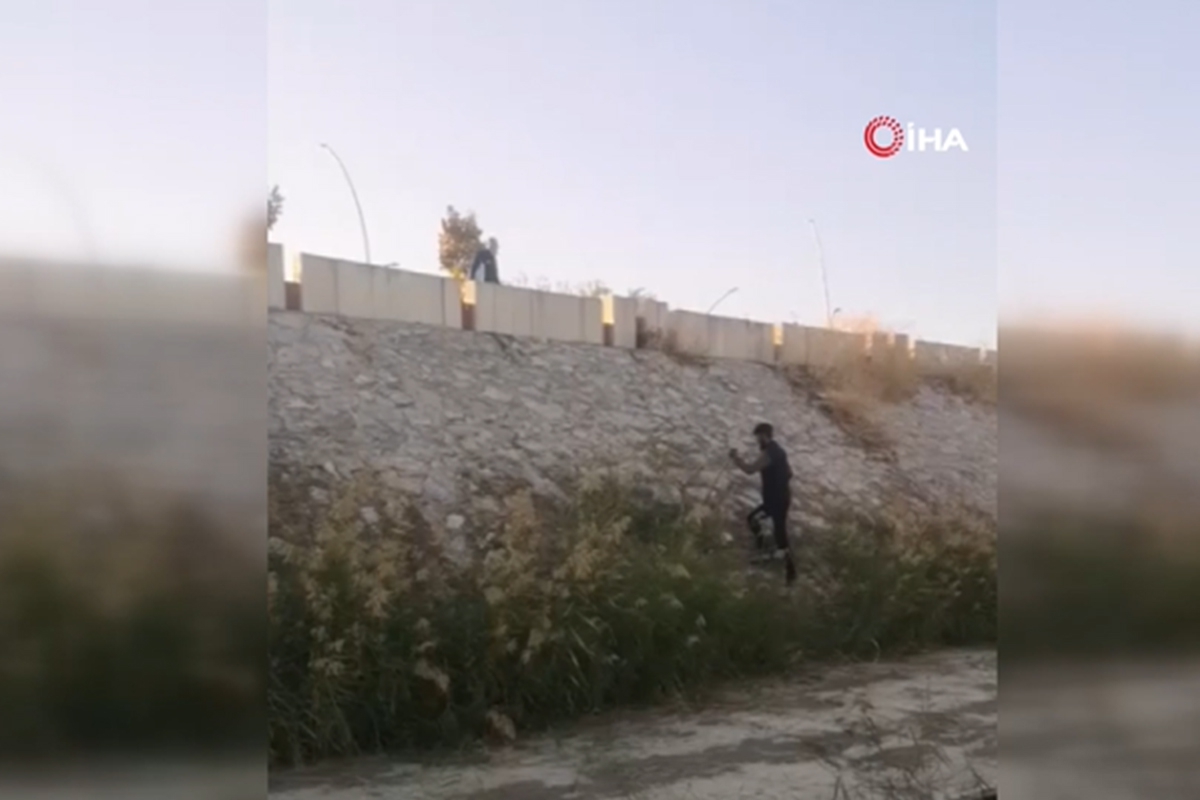 ‘Sakatım' diyerek dilenen şahıs sulama kanalından koşarak çıktı
