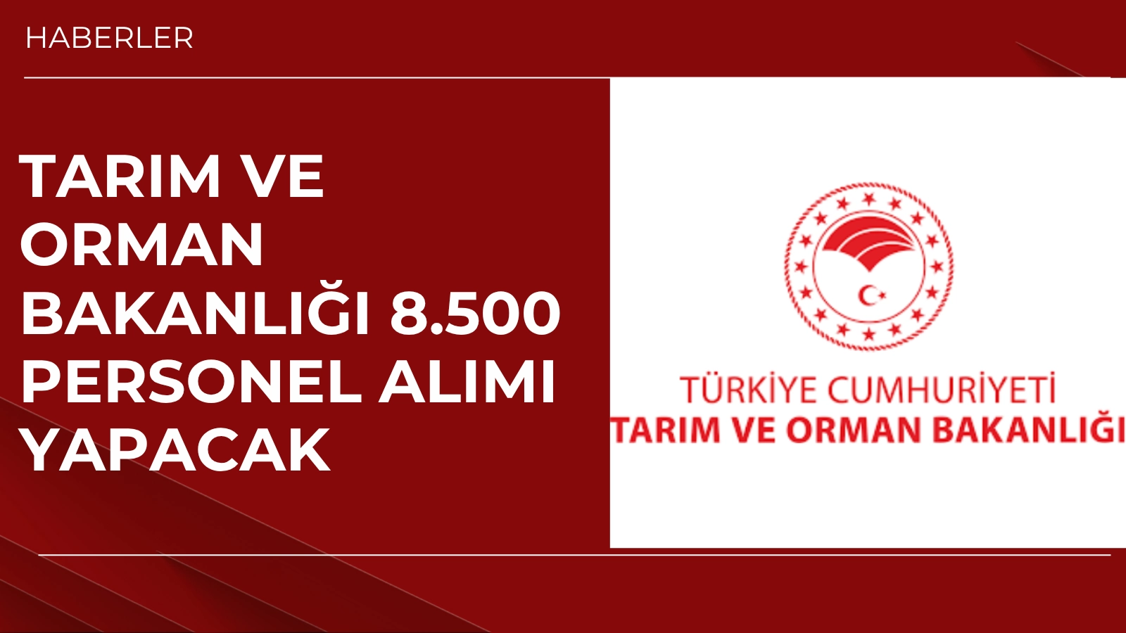 Tarım ve Orman Bakanlığı 8.500 Personel Alımı Yapacak