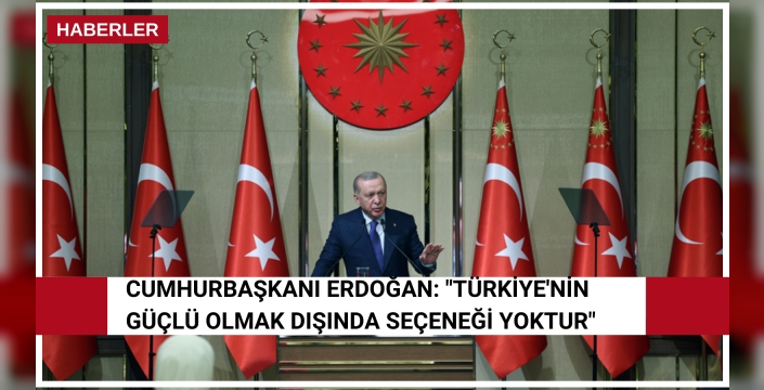 Cumhurbaşkanı Erdoğan: "Türkiye'nin güçlü olmak dışında seçeneği yoktur"