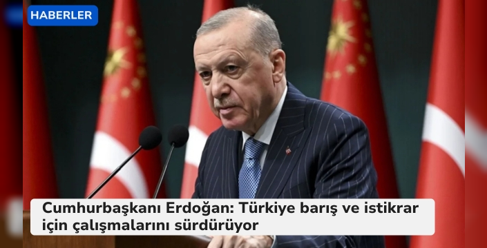 Cumhurbaşkanı Erdoğan: Türkiye barış ve istikrar için çalışmalarını sürdürüyor