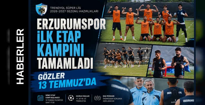 Erzurumspor İlk Etap Kampını Tamamladı, Gözler 13 Temmuz’da